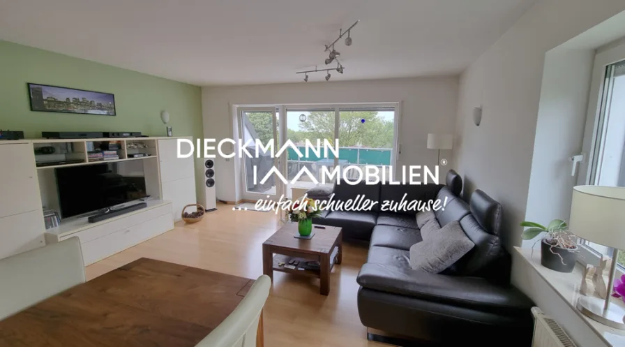 Wohnzimmer - Wohnung mieten in Dortmund - Stilvolle Maisonette mit Loggia, Aufzug & TG-Stellplatz in zentraler Lage!