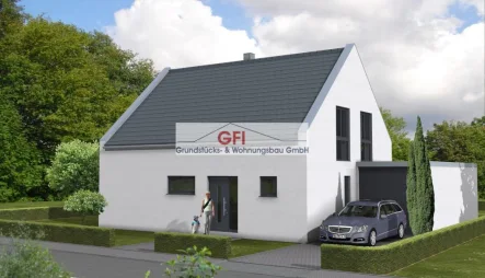 Ansicht vorne rechts - Haus kaufen in Everswinkel - Einfamilienhaus mit modernem Ambiente! Freuen Sie sich auf Ihr neues Zuhause in Warendorf!