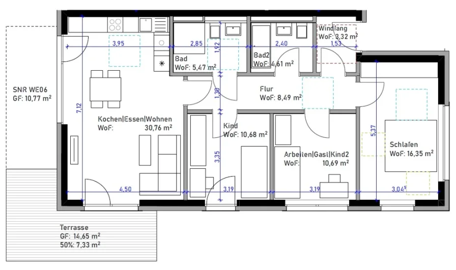 Grundriss der Wohnung