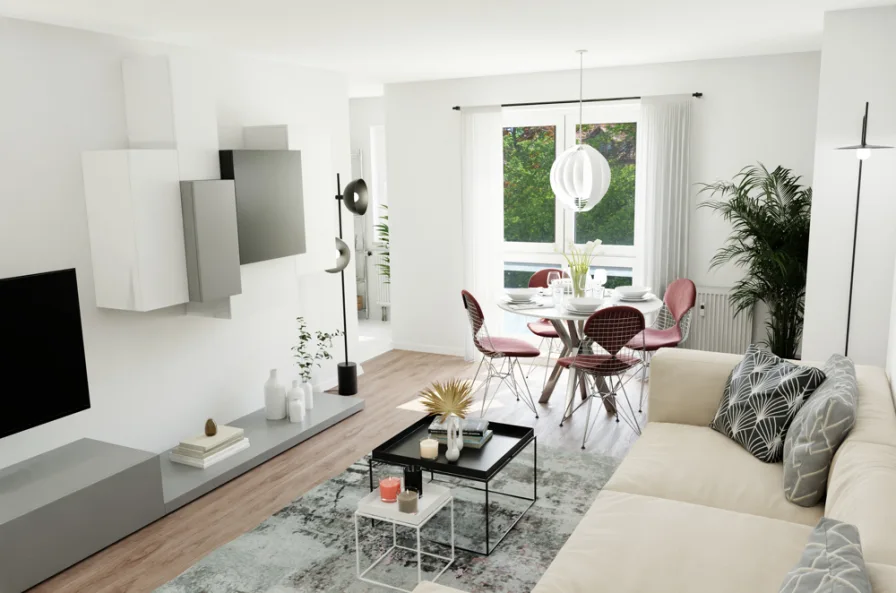 Musterfoto Wohnzimmer - Wohnung kaufen in Pirna - 4-Raum-Wohnung mit sonnigem Balkon in Pirna