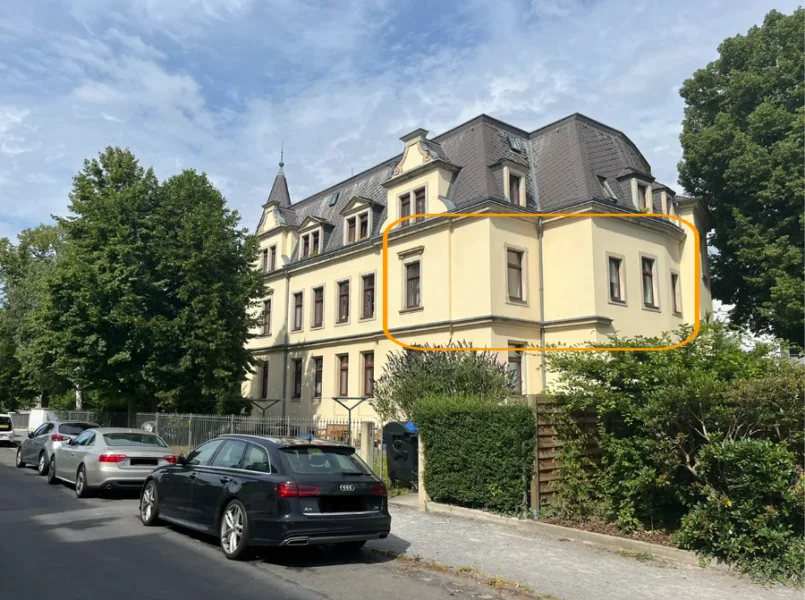 Hausansicht mit Wohnungsmarkierung