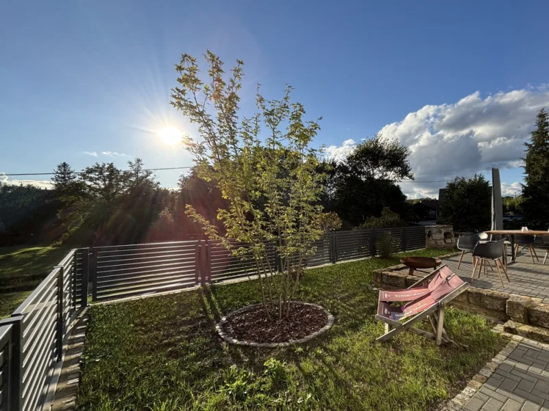 Ausblick Terrasse - Haus kaufen in Ottendorf-Okrilla / Medingen - Exklusives, modernes Wohnerlebnis – Ihr neues Zuhause erwartet Sie!