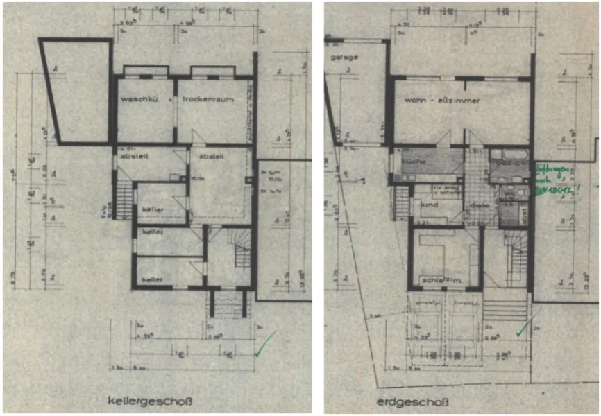 Grundriss Untergeschoss und Erdgeschoss