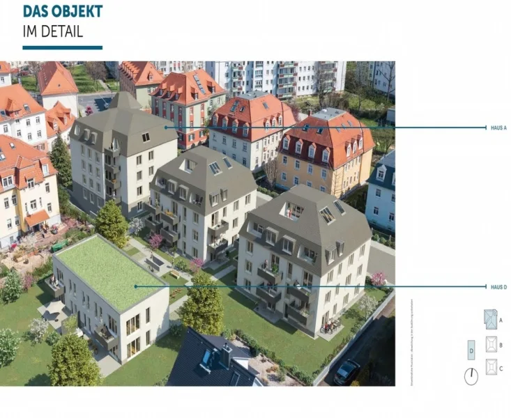 Plan Neubauprojekt Haus A bis D