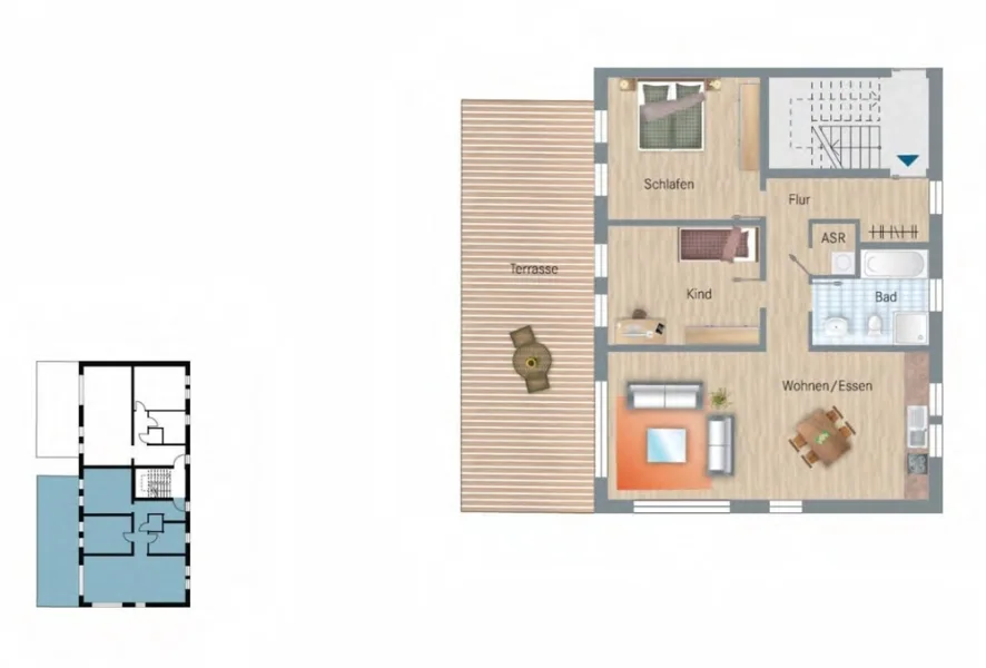 Muster - Grundriss Wohnung 40 