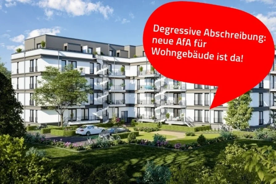 Aussenansicht Hinterseite - Wohnung kaufen in Berlin - Lichtdurchflutete Erdgeschosswohnung mit zugehöriger Dachterrasse