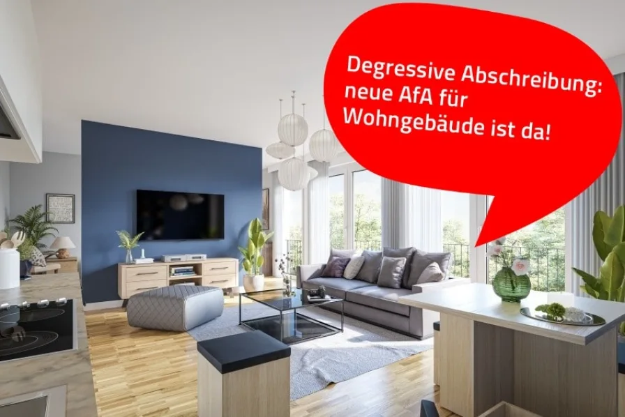 Interieur Wohnbereich - Wohnung kaufen in Berlin - Neubau: Erdgeschosswohnung mit Außenstellplatz und großem Balkon