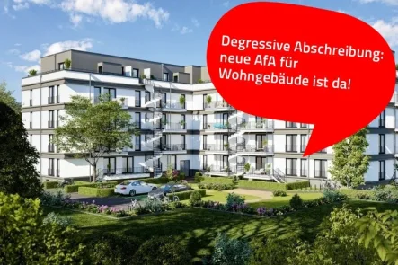 Aussenansicht Hinterseite - Wohnung kaufen in Berlin - 3-Zimmer-Wohnung mit Balkon im eleganten Neubau