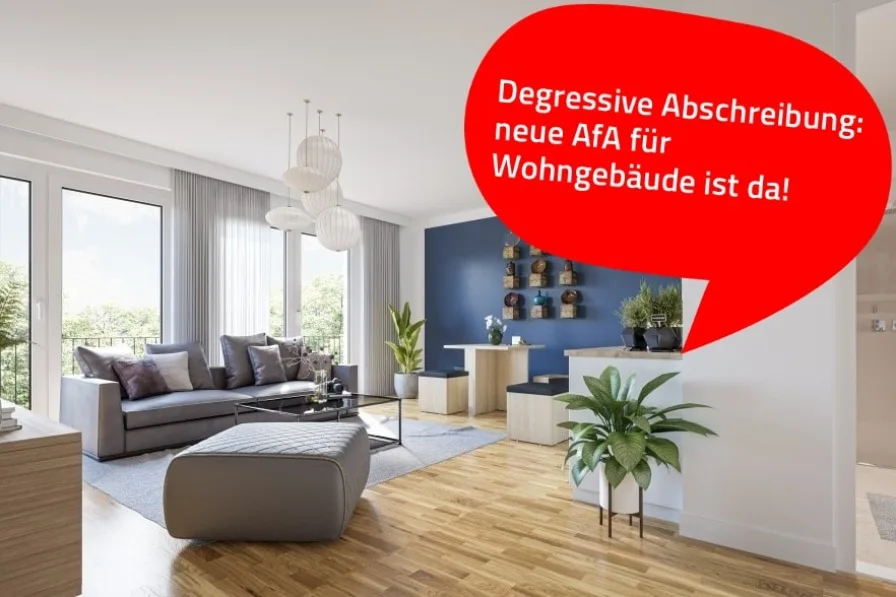 Interieur Wohnbereich - Wohnung kaufen in Berlin - Neubau: gut geschnittene Wohnung im Dachgeschoss mit Stellplatz