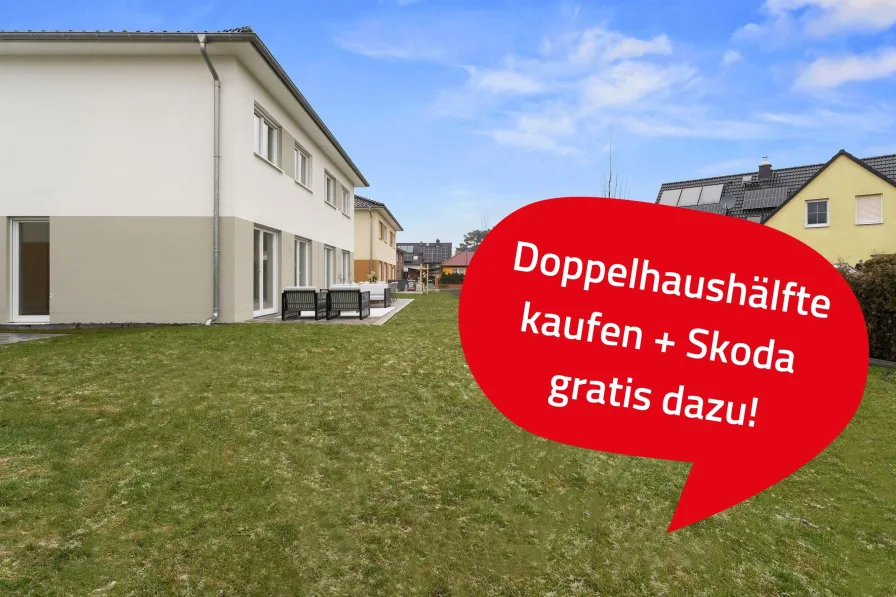 Garten - Haus kaufen in Bestensee - Nachhaltiges Wohnen: Doppelhaushälfte mit KfW 55 Standard!