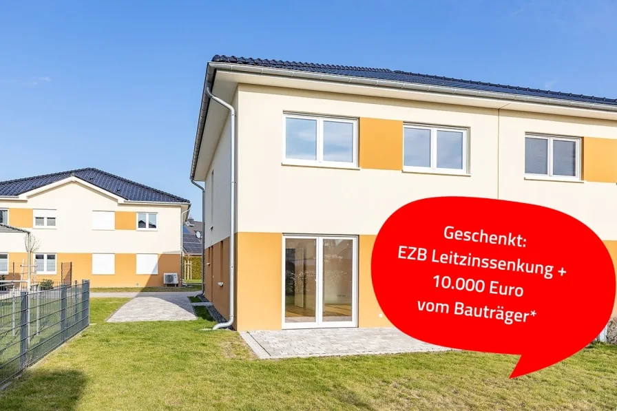 Außenansicht - Haus kaufen in Bestensee - Nachhaltiges Wohnen: Doppelhaushälfte mit KfW 55 Standard!