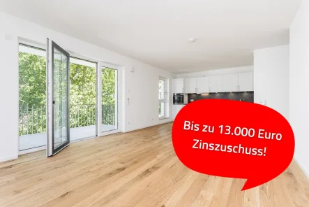 Wohn- & Küchenbereich - Wohnung kaufen in Königs Wusterhausen - Erstbezug! Neubau-Wohnung mit hochwertiger Ausstattung & Balkon