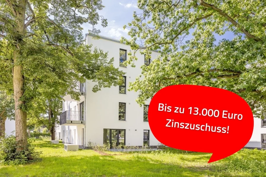 Außenansicht Balkon - Wohnung kaufen in Königs Wusterhausen - Leben im Grünen: 4-Zimmer-Neubauwohnung mit EBK im Kronenpark!