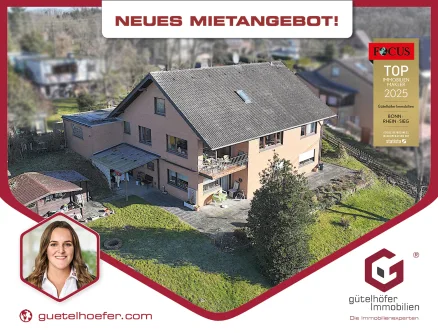 NEUES MIETANGEBOT - Wohnung mieten in Bad Münstereifel / Houverath - Bezugsfreie ländlich eingebettete Dachgeschosswohnung mit neuem Bad und Stellplatz in Houverath