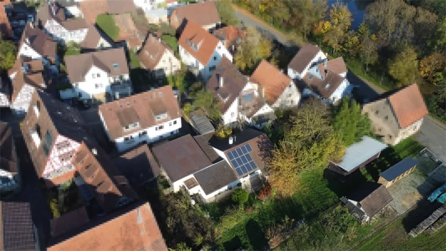 Luftbild 2 - Haus kaufen in Vaihingen - Großartige Lage, kleines Haus, kleiner Preis