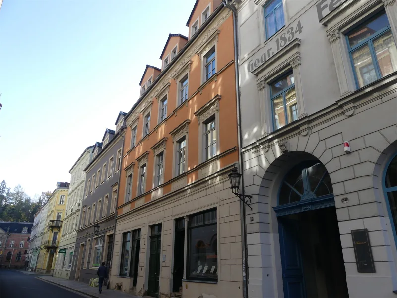 Hausansicht - Laden/Einzelhandel mieten in Meißen - Schickes gefliestes Ladengeschäft in der Meißner Altstadt