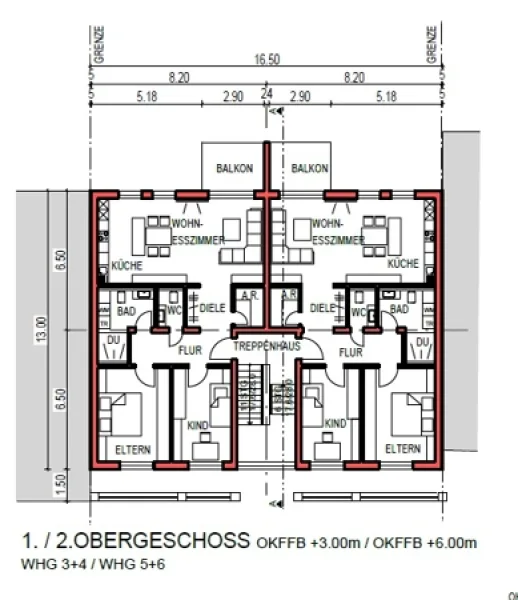 Obergeschoss 1 und 2 