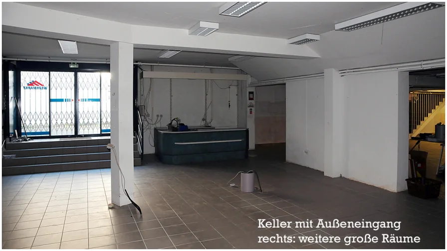 Keller - Laden/Einzelhandel mieten in Eppelborn - Laden-/Produktionsfläche im Zentrum von Eppelborn