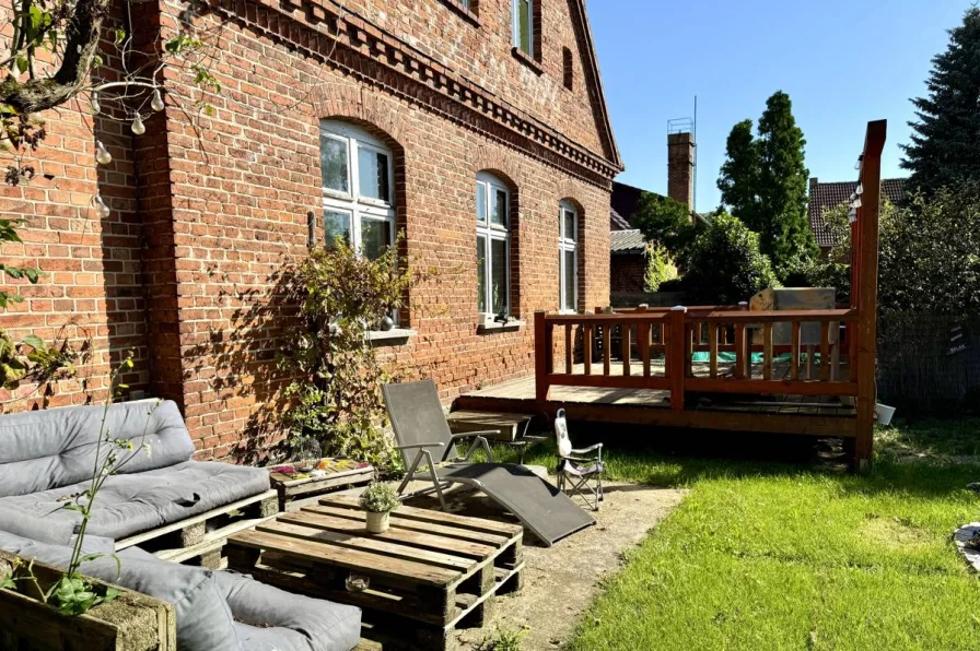 Rückseite Terrasse - Haus kaufen in Wittstock Dosse - Historisches Familienhaus mit großem Garten in Christdorf