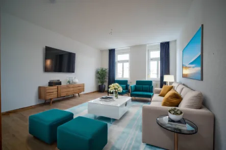 Wohnzimmer AI - Wohnung mieten in Penig - Großzügige 2 Zimmerwohnung mit Einbauküche!