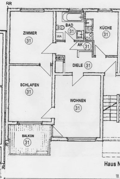 Grundriss Leuthenstraße 8 1. OG links 