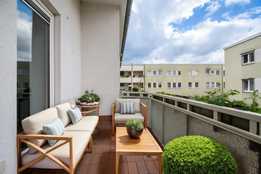 Virtual Staging Balkon Ansicht 2