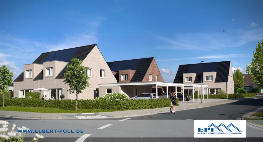 Titelbild - Haus kaufen in Nordhorn - Energieeffiziente Neubau-Doppelhaushälften in Stadtflur