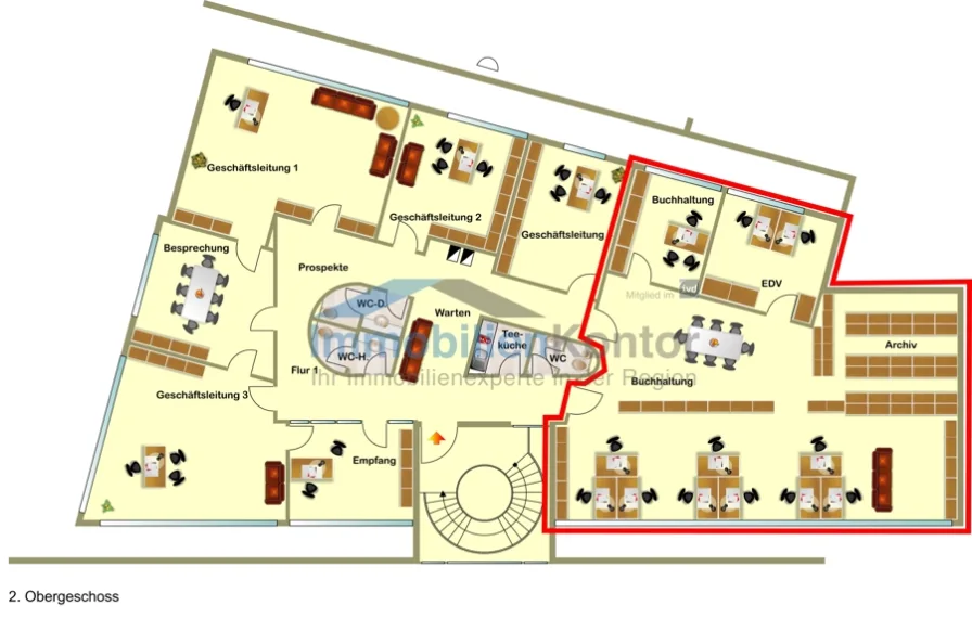 Büroflächen im 2. Obergeschoss