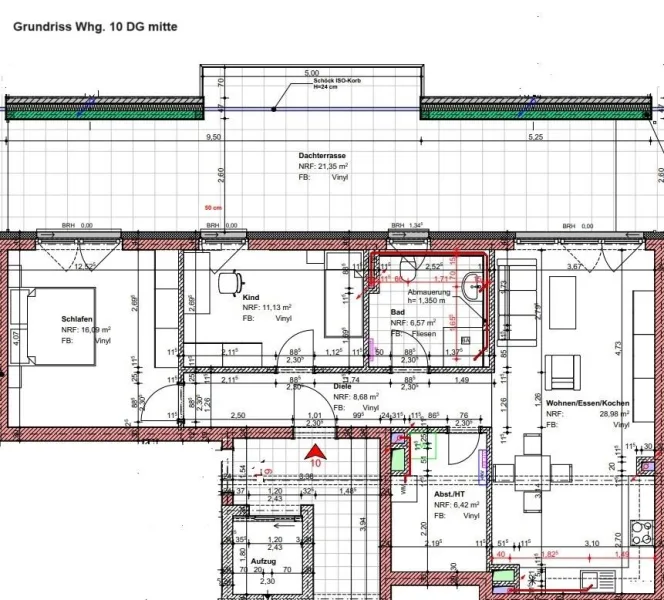 Grundriss Whg. 10 DG mitte 