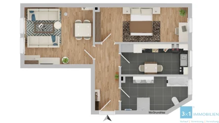 Grundriss - Wohnung kaufen in Leipzig - Kleine stilvolle Eigentumswohnung in Leipzig zur Eigennutzung oder Kapitalanlage!