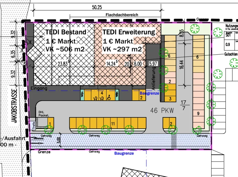 Plan mit Stellflächen