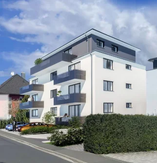 Animation Hausansicht - Wohnung kaufen in Gelnhausen - AS-Immobilien.com +++ Projektierter Neubau mit Tiefgarage und Aufzug +++