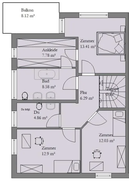 Grundriss Obergeschoss