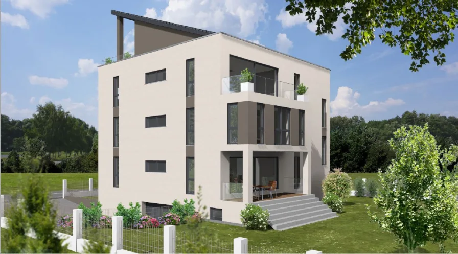 Ansicht Garten - Haus kaufen in Frankfurt Bergen-Enkheim - Zweifamilienhaus der Extraklasse im Frankfurter Osten