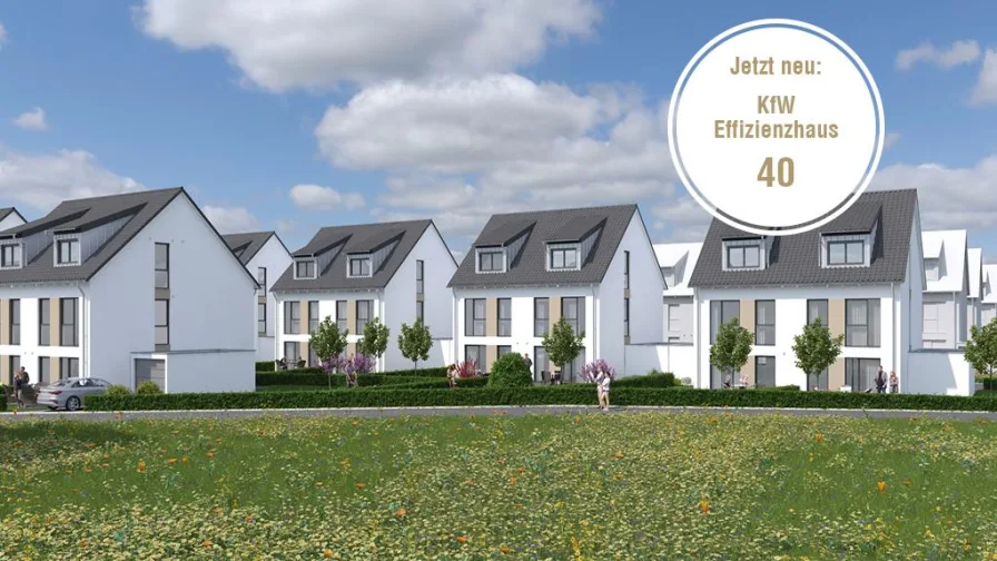 Gartenansicht - Haus kaufen in Babenhausen - Jetzt als KFW40-Haus - günstige Zinsen der KFW ab 0,01% p.a. sichern!