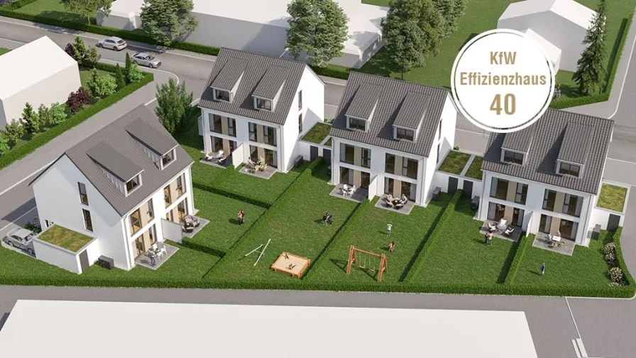 Vogelperspektive - Haus kaufen in Wallertheim - Jetzt als KFW40-Haus - günstige Zinsen der KFW ab 0,01% p.a. sichern!