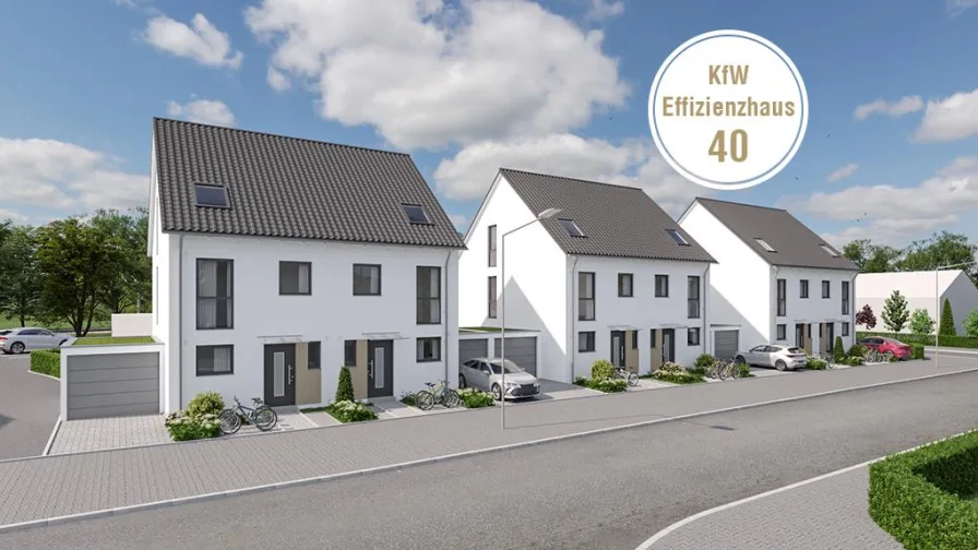 Eingangsansicht - Haus kaufen in Wallertheim - Jetzt als KFW40-Haus - günstige Zinsen der KFW ab 0,01% p.a. sichern!