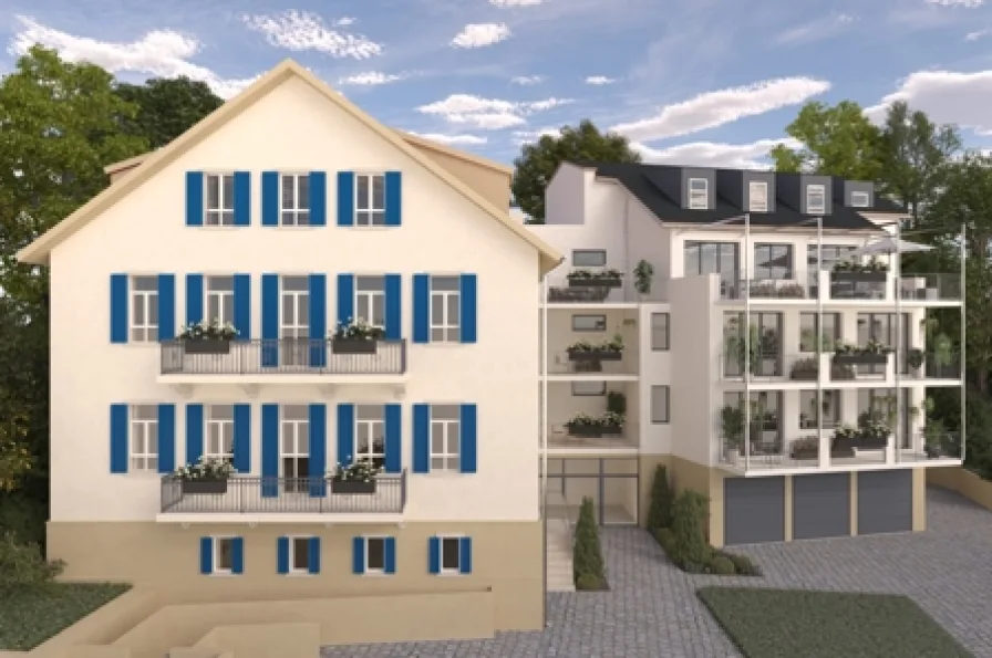 Gebäude Ansicht - Wohnung kaufen in Seeheim-Jugenheim / Jugenheim - Energieeffizienter Neubau in Bevorzugter Wohnlage, Barrierefrei, 2-Zi. ETW mit Balkon