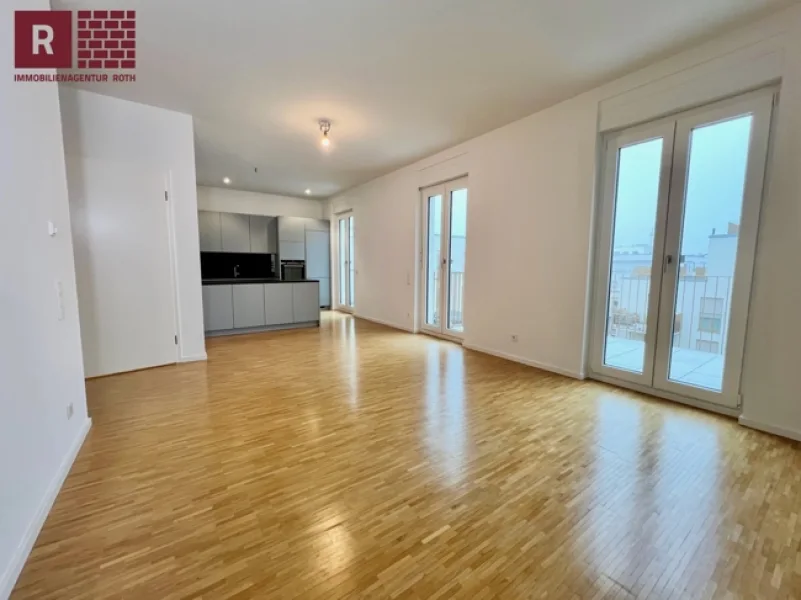  - Wohnung mieten in Frankfurt am Main / Gallusviertel - F-Gallus: Exklusives 3-Zi Penthouse mit Luxusküche, Dachterrasse, zwei Bädern und TG