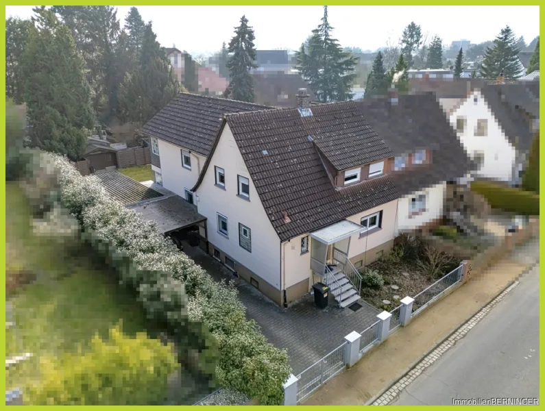 Anwesen Vogelperspektive - Haus kaufen in Darmstadt / Arheilgen - Ein- bis Zweifamilienhaus mit Garage und großem Garten in ruhiger Lage von Darmstadt-Arheilgen