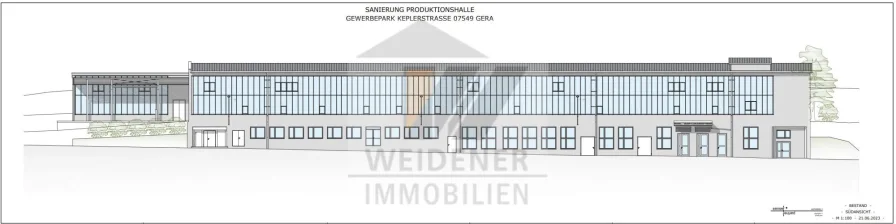 Südansicht - Halle/Lager/Produktion mieten in Gera - Kleinteilige Lagerräume - Lager und Büro - im Herzen von Gera! Umbau nach Mieterwunsch!