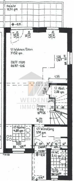 Grundriß EG  - Haus mieten in Gera - Reihenendhaus (102 qm) im Grünen mit Grundstück zur MIETE in Gera - Zwötzen