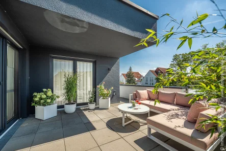 Terrasse - Wohnung kaufen in Weiterstadt / Riedbahn - Luxus 4-Zimmer-Penthouse Wohnung