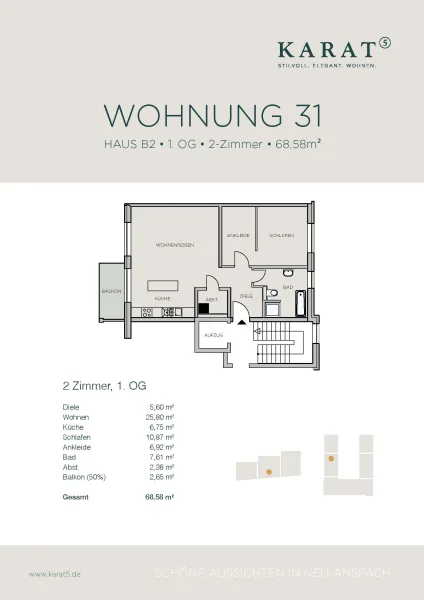 Grundriss Wohnung 31