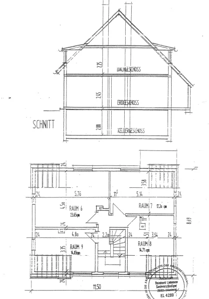 Grundriss  DG + Schnitt 12