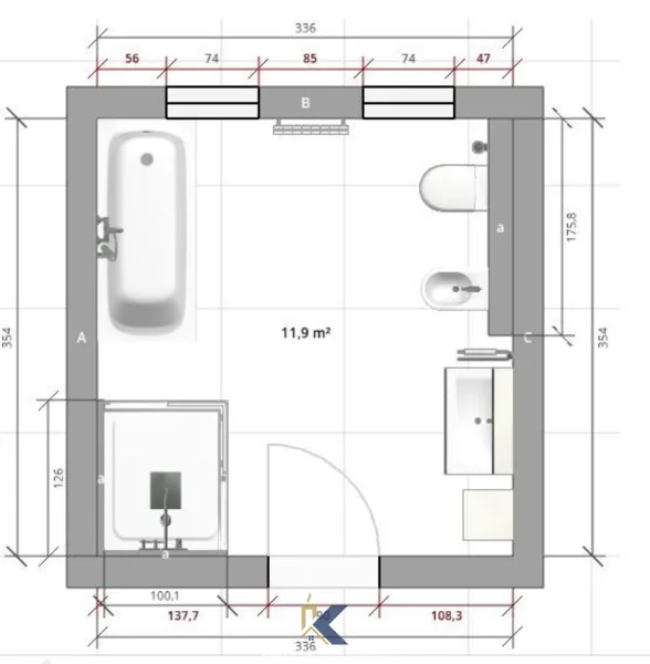 Plan vom Badezimmer