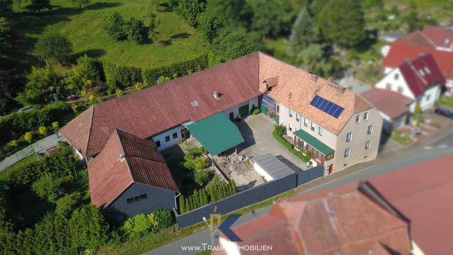 www.Traum.Immobilien - Haus kaufen in Schierschwende - Gepflegter 3-Seitenhof im beschaulichen Schierschwende mit großer Halle