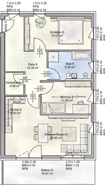 Grundriss Wohnung 5