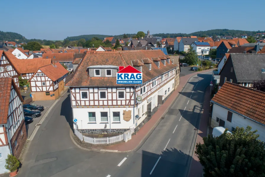 Luftaufnahme - Haus kaufen in Lohra - ++ KRAG Immobilien ++ am 01.02.2025 um 13:00 Uhr Besichtigung ++ einfach so vorbeikommen ++