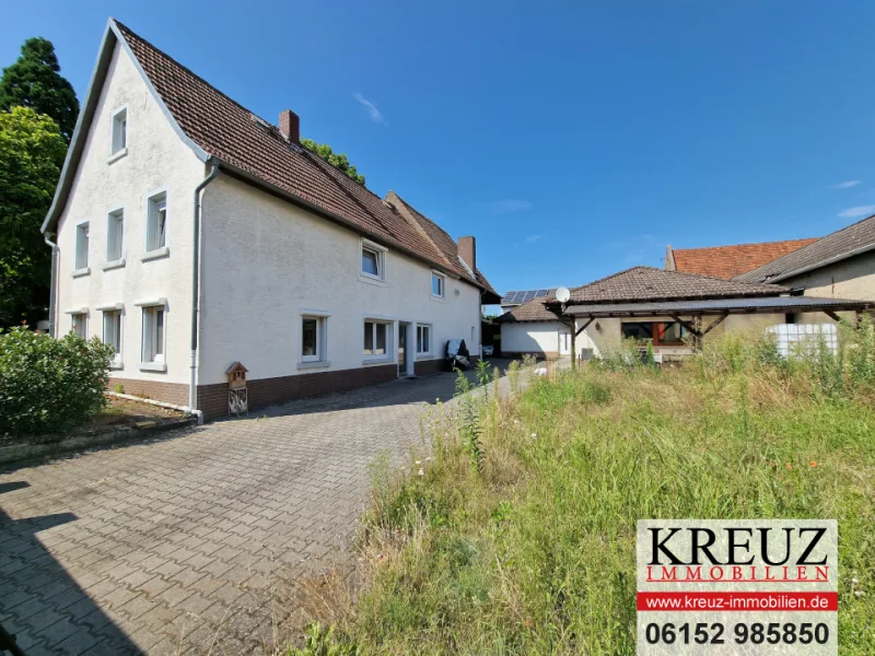  - Haus kaufen in Büttelborn / Klein-Gerau - Hofreite mit Scheune und Bungalow auf einem Grundstück